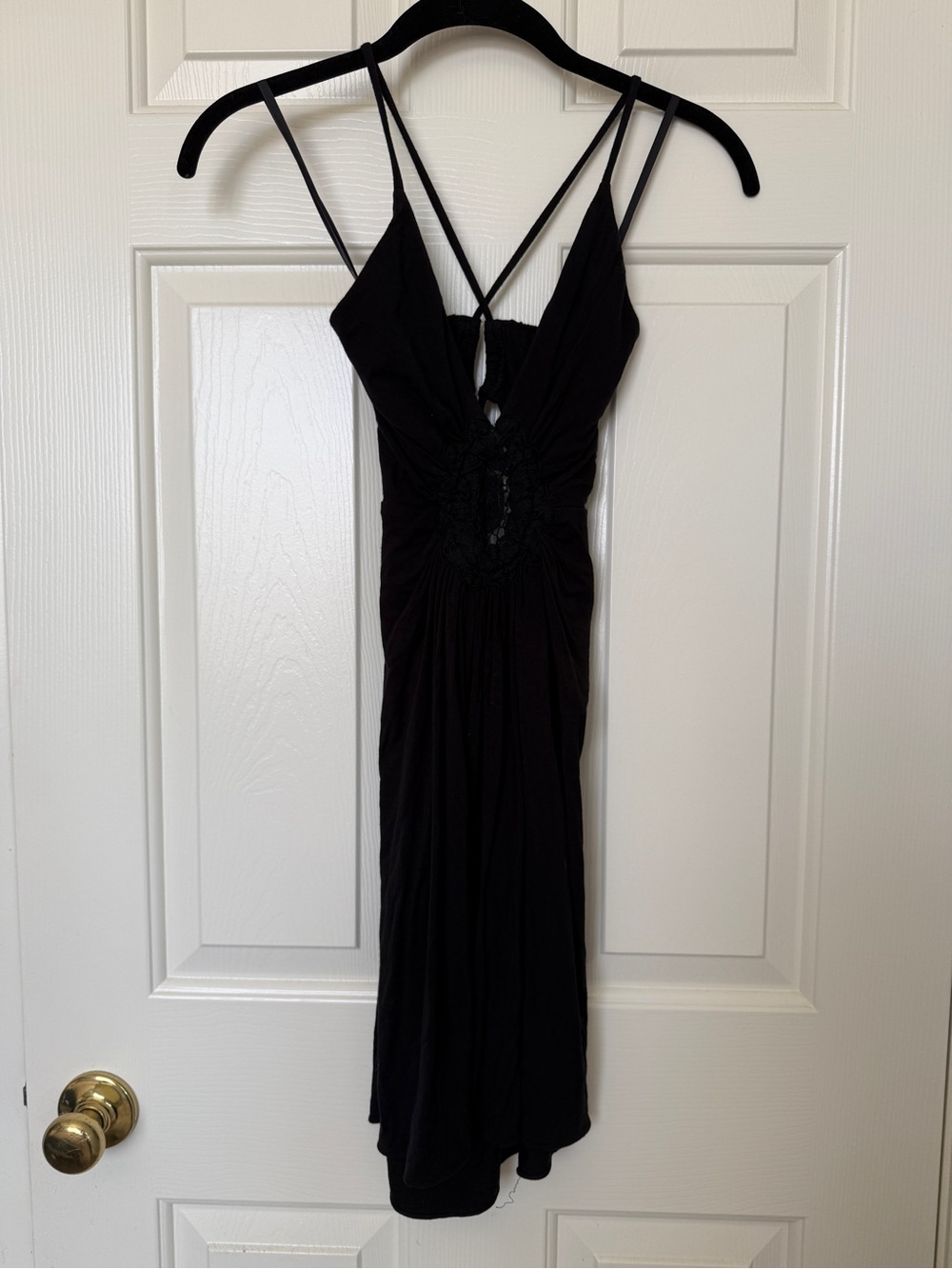 Black Sky Mini Dress Crochet Detail XS